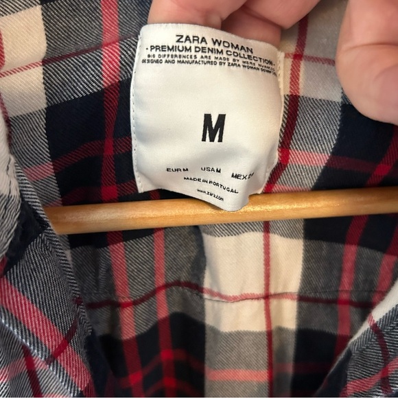 Zara Buffalo Plaid Snap Flannel Shirt. Size Medium. - Picture 9 of 15